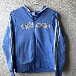 Adidas beautiful light blue zip up hoodie!!💙 ⚽️